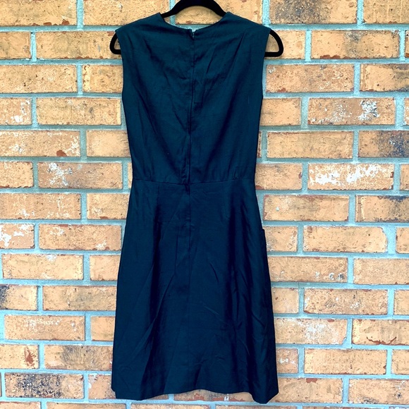 Vintage black raw silk dress Size 8 Size Medium Cocktail retro evening - Picture 3 of 10